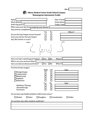 Mammogram Information Profile