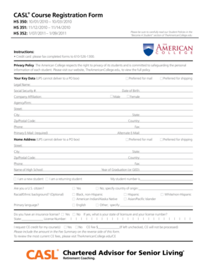 CASL Course Registration Form