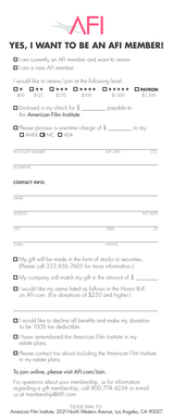 AFI Membership Application