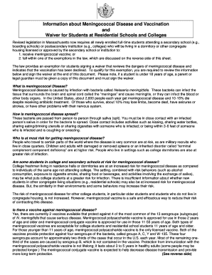 Meningococcal Vaccination Waiver Form