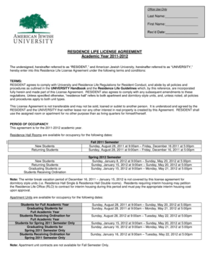 Residence Life License Agreement