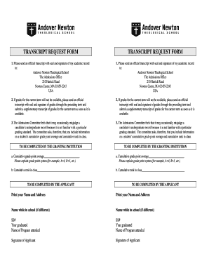 Transcript Request Form