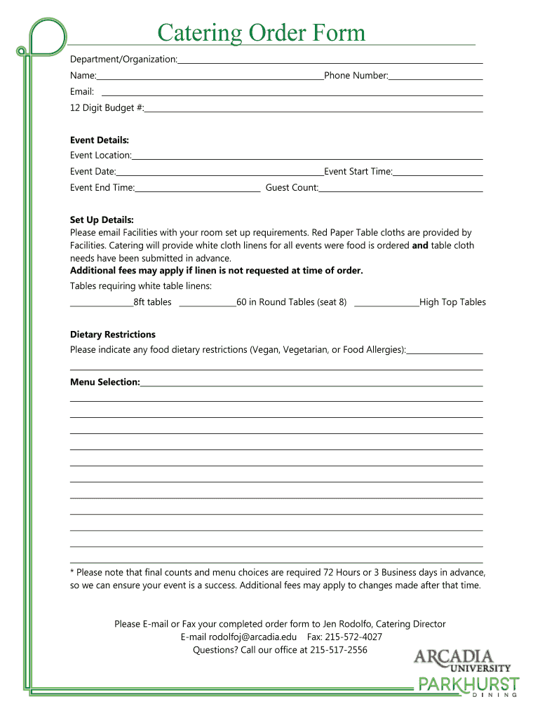 Fillable Online arcadia 12 Digit Budget arcadia Fax Email Print