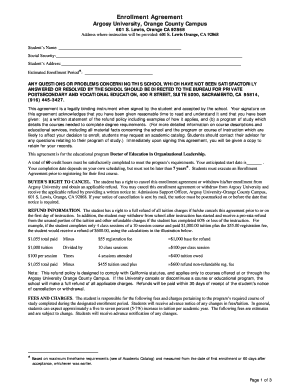 Business letter format example - Enrollment Agreement EDDOL 2010-2011.doc - argosy