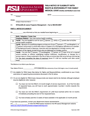 FMLA Notice of Eligibility and Rights