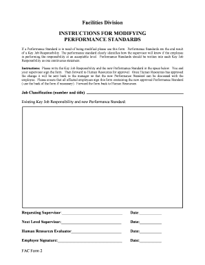 Performance Standard Modification Form