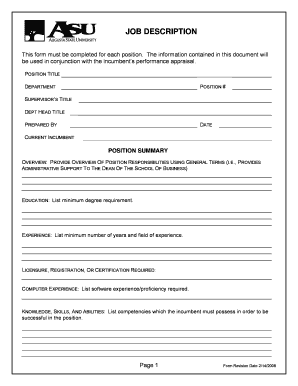 Job Description Form