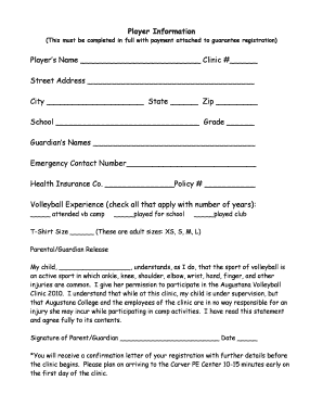 X large shirt measurements - volleyball admission forms