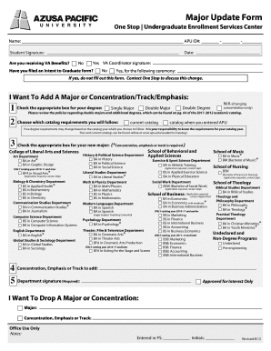 APU Major Update Form