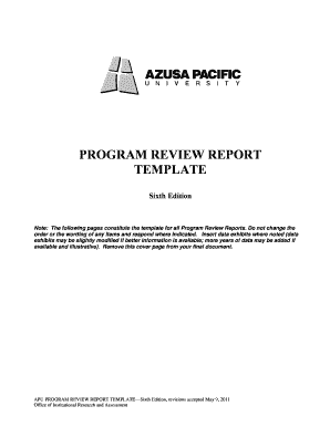 Program Review Report Template - Azusa Pacific University - apu