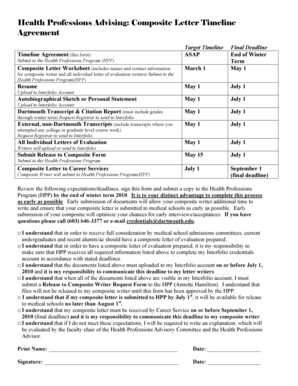 fillable online dartmouth composite letter timeline agreement composite letter