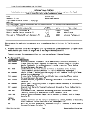 Sample biography - biographical sketch form