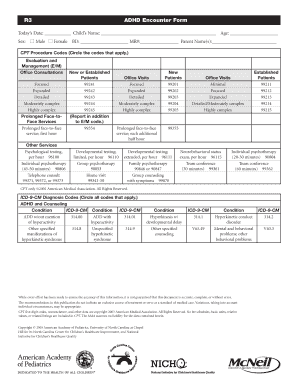 adhd medical forms