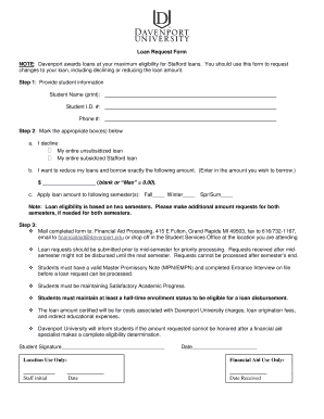 Loan Request Form