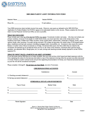 Parent Asset Information Form