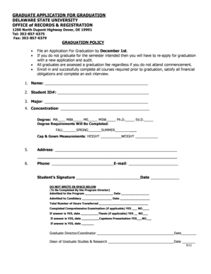 Graduate Application for Graduation
