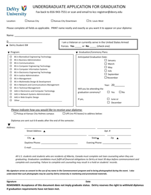 Undergraduate Application for Graduation