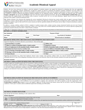 Academic Dismissal Appeal Form