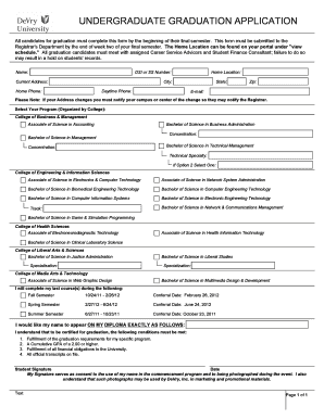 Undergraduate Graduation Application