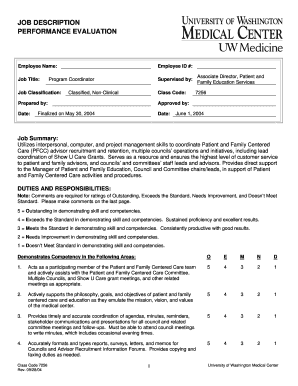 Job performance evaluation forms fillable