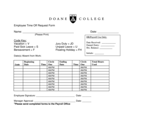 Employee Time Off Request Form