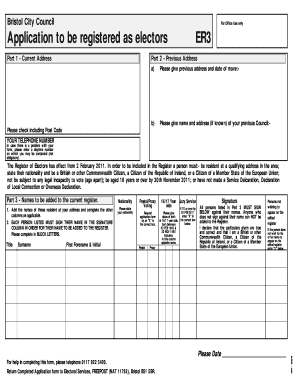 UK Voter Registration Form ER3