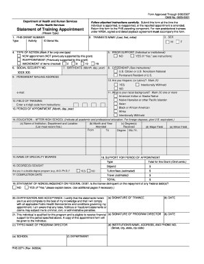 PHS 2271 Statement of Appointment Form