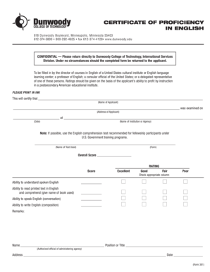 Certificate of Proficiency in English