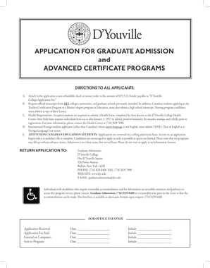 Graduate Admission Application Form