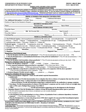 pa dpw adhd form