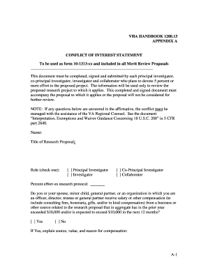 Conflict of Interest Statement Form 10-1313-xx