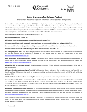 Better Outcomes for Children Project Consent Form