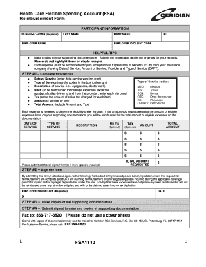 Health Care FSA Reimbursement Form