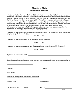 Cleveland Clinic Reference Release