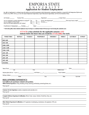 Student Employment Application