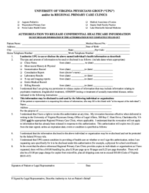 Authorization to Release Confidential Healthcare Information