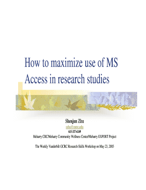 how to maximize use ms access inresearch form