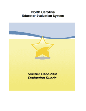 North Carolina Teacher Candidate Evaluation Rubric