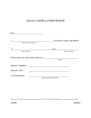 AFLAC Cancellation Notice