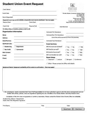 Event Request Form - Florida Atlantic University - fau