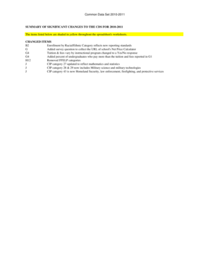 CHANGED ITEMS B2 Enrollment by Racial/Ethnic Category reflects new reporting standards G Added survey question to collect the URL of school's Net Price Calculator G4 Tuition &amp - fgcu