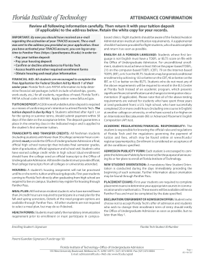 Attendance Confirmation Form