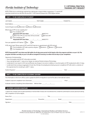 F-1 OPT Request Form