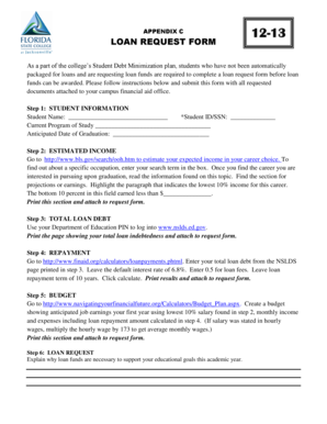 Partial year loan request form - partial repayment of car loan - fscj