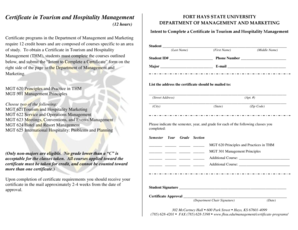 Certificate in Tourism and Hospitality Management - Fort Hays State ... - fhsu