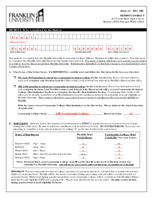 Student Contract for Consortium Agreement