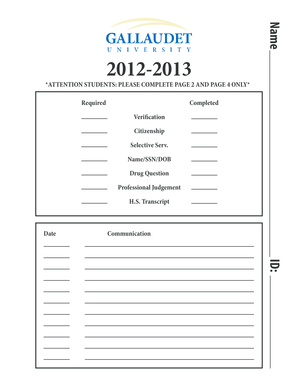 2012-2013 Financial Aid Application