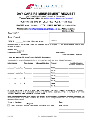 Day Care Reimbursement Request Form