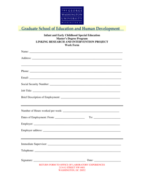Fillable Online gwu Linking Research &amp; Intervention Work Form - gwu Fax ...