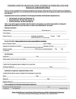 Graduate Course Tax Exemption Form